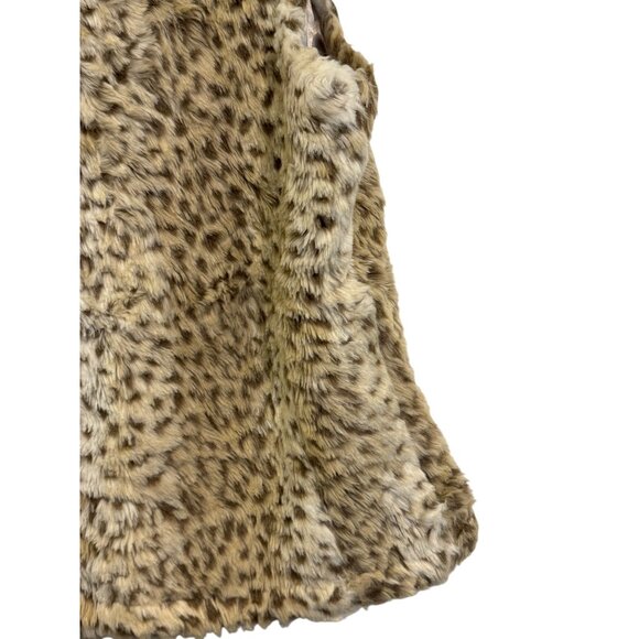 Coldwater Creek XL Faux Fur Leopard Print Vest With Front Zip Closure - Picture 7 of 8